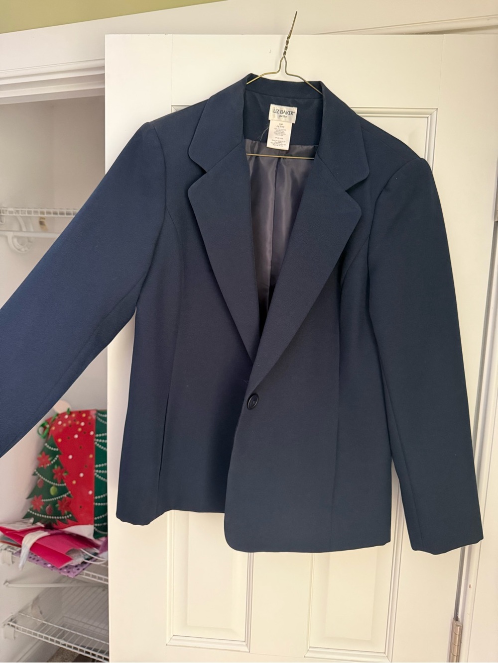 Liz Baker Navy Single-Button Women's long Blazer/skirt set